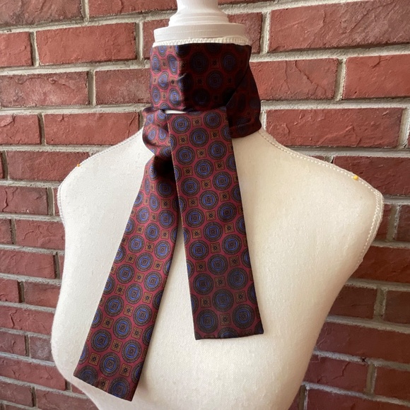 NWT Vintage Symphony Silk Foulard Scarf Geometric Print Bandana Wrist Bag Wrap - Picture 8 of 11